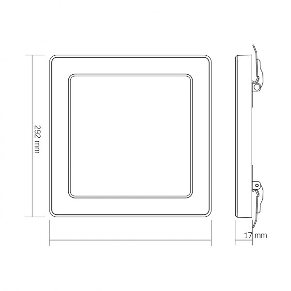 LED светильник квадратный VIDEX DL6S 24W 3000K-4000K-6500K White