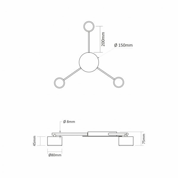 Светильник VIDEX под лампу 3xGX53 накладной Черный VL-SPF20B-B