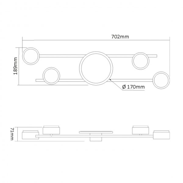 Светильник VIDEX под лампу 4xGX53 накладной с подсветкой черный VL-SPF21B-BB