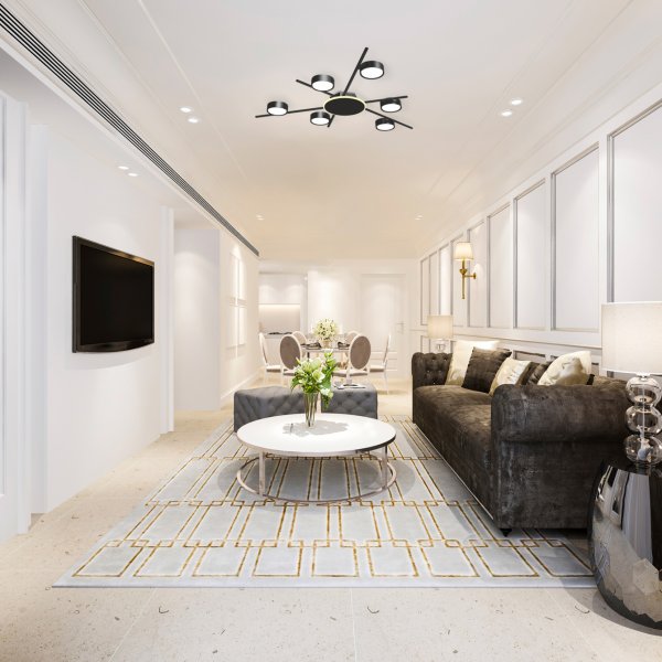 Светильник VIDEX под лампу 6xGX53 накладной с подсветкой черный VL-SPF22B-BB