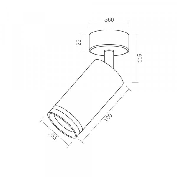 Светильник VIDEX под лампу GU10 SPF05B накладной поворотный черный