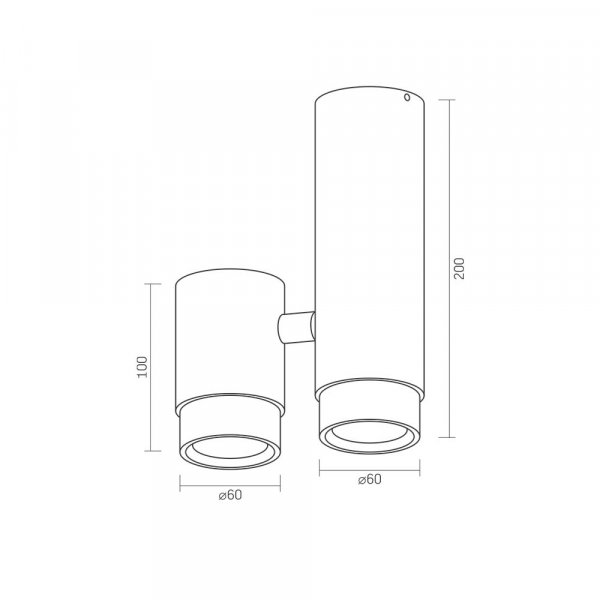 Светильник VIDEX под лампу GU10 SPF07 накладной поворотный двойной черный