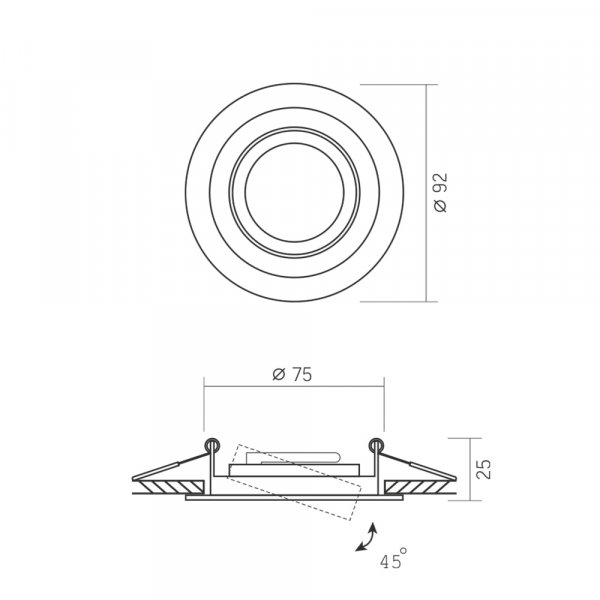 Светильник VIDEX под лампу GU10 врезной Круглый Черный VL-SPF08R-B