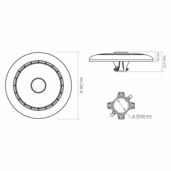 LED светильник парковый VIDEX SLP01 IP65 120W 16800Lm 3000/5000/6500K 220V