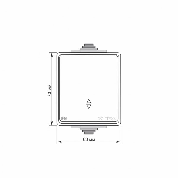 IP65 Вимикач зовнішній одноклавішний прохідний сірий VIDEX BINERA