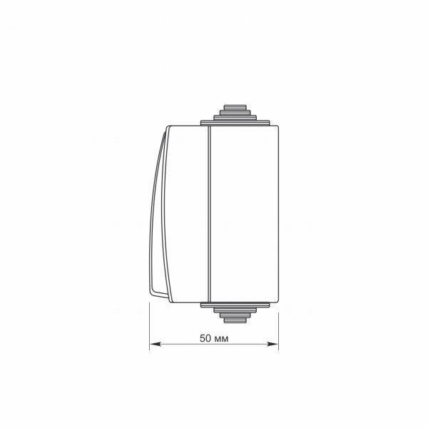 IP65 Вимикач зовнішній одноклавішний прохідний сірий VIDEX BINERA