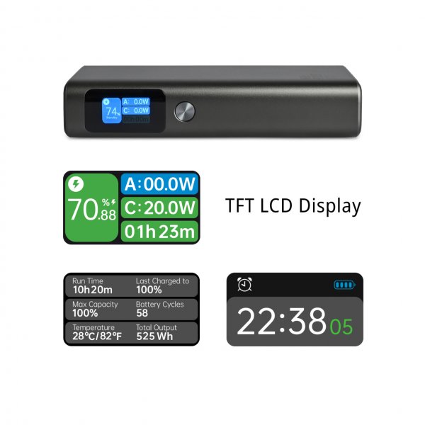 Повербанк 20000mAh VIDEX VPB-323 130W PD100W +Display