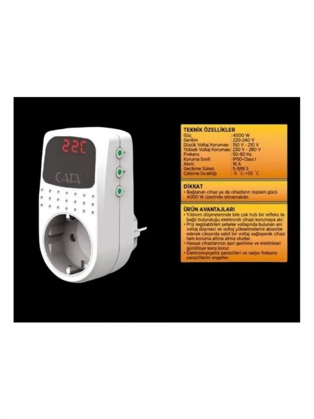 Реле контроля напряжения в розетку CATA CT-9187 4000W 000060288