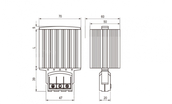 Нагреватель для шкафов NTL 156-100, АС/DC 120-240В, 100Вт. CNC
