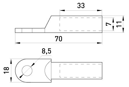 Мідний кабельний наконечник e.end.stand.dt.25 s039003