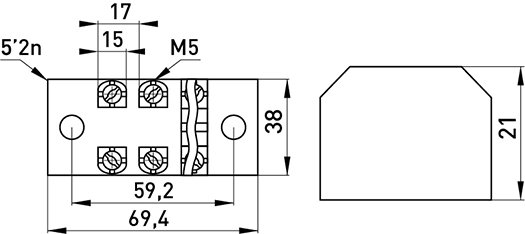 Клемна колодка захищена e.tc.protect.45.3, 45А, 3 полюса p056015 E.NEXT