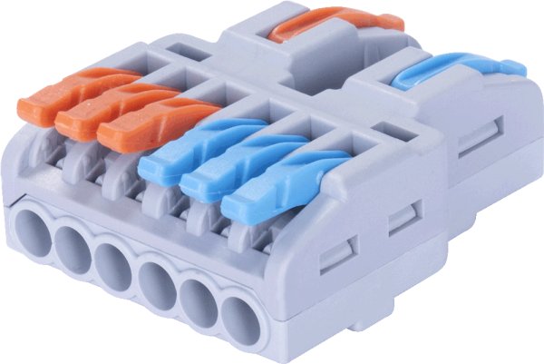 Клемна колодка з'єднувальна e.lc.pro.aw.uni.pl.2-6 з натискним важелем універсальна p0660023 E.NEXT