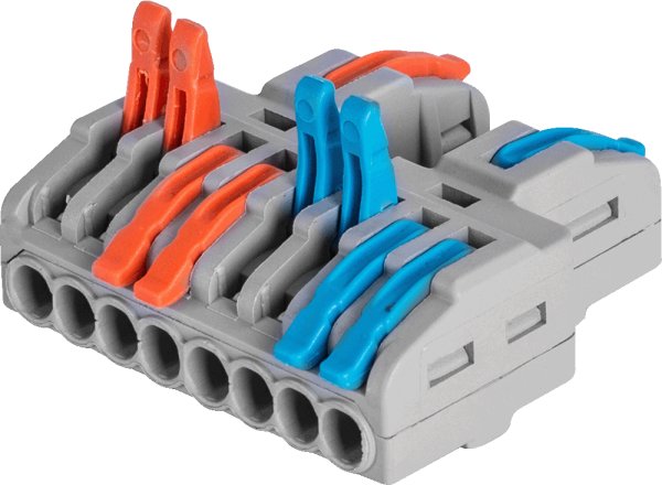 Клемна колодка з'єднувальна e.lc.pro.aw.uni.pl.2-8 з натискним важелем універсальна p0660024 E.NEXT