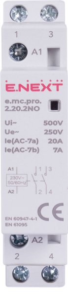 Модульний контактор e.mc.pro.2.20.2NO, 2р, 20А, 2NO, 220В p005217 E.NEXT