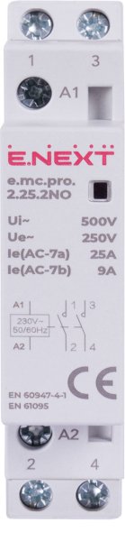 Модульный контактор e.mc.pro.2.25.2NO, 2р, 25А, 2NO, 220В p005201 E.NEXT