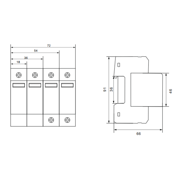 Обмежувач імпульсної перенапруги TSP7-40PV 3P 20-40kA DC1000V TOSUNLux
