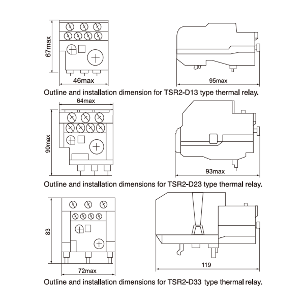 Реле електротеплове TSR2-D1316 9-13А TOSUNLux