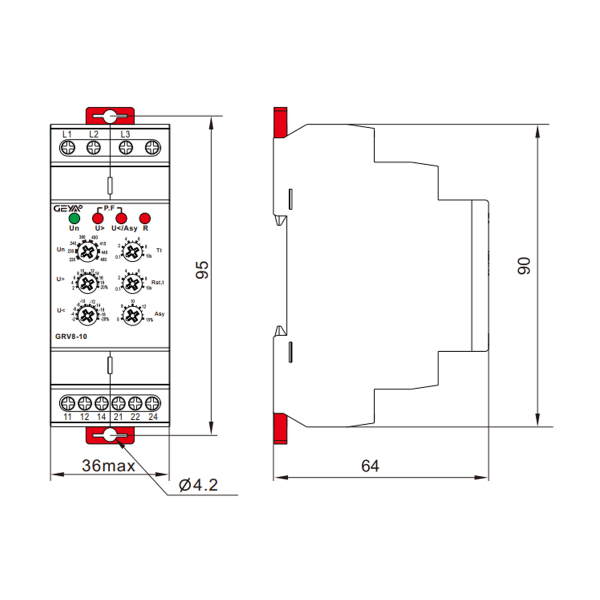 Трехфазное реле контроля напряжения TRV8-10/M265 TOSUNLux
