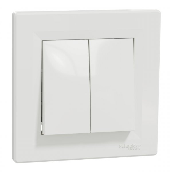 EPH0300121 Двухклавишный выключатель белый Asfora Schneider Electric