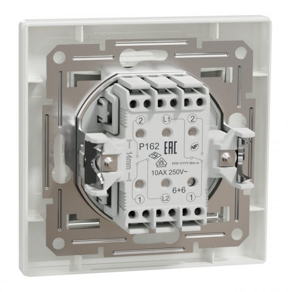 EPH0600121 Двоклавішний перемикач білий Asfora Schneider Electric