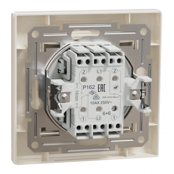 EPH0600123 Двухклавишный переключатель крем Asfora Schneider Electric
