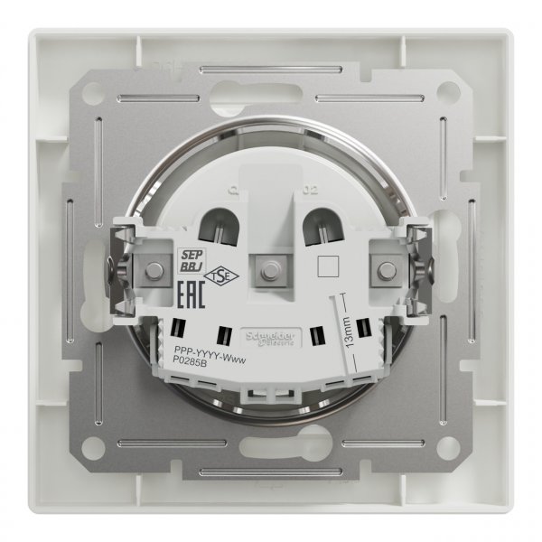 EPH3000121 Розетка без заземлення біла Asfora Schneider Electric