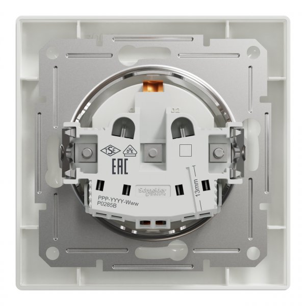 EPH2900121 Розетка с заземлением белый Asfora Schneider Electric