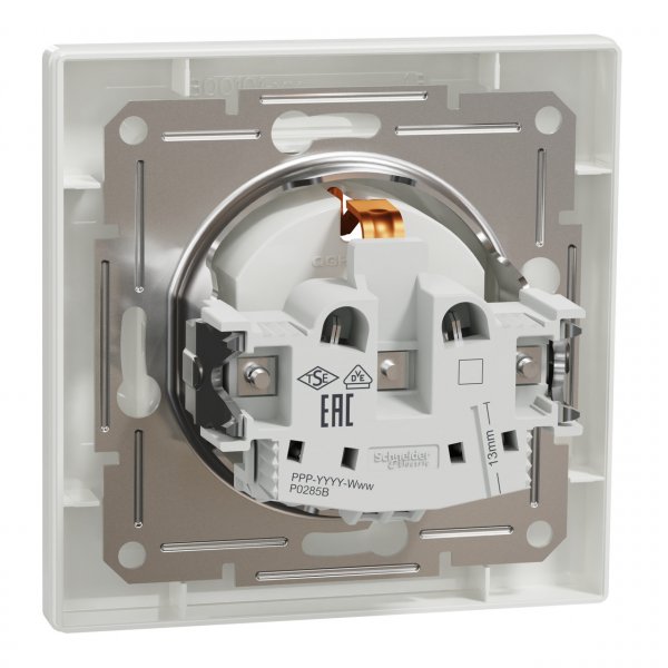 EPH2900121 Розетка с заземлением белый Asfora Schneider Electric