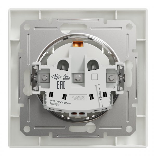 EPH3100121 Розетка с крышкой и заземлением белый Asfora Schneider Electric