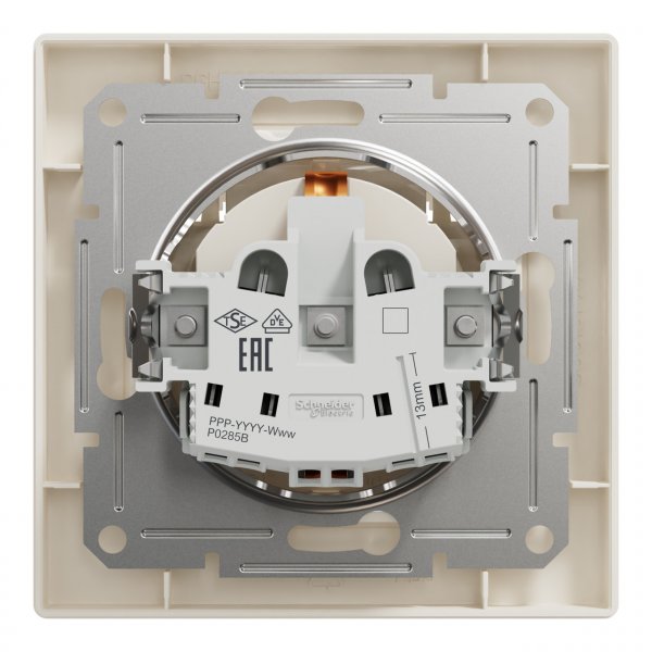 EPH3100123 Розетка з кришкою з заземленням крем Asfora Schneider Electric