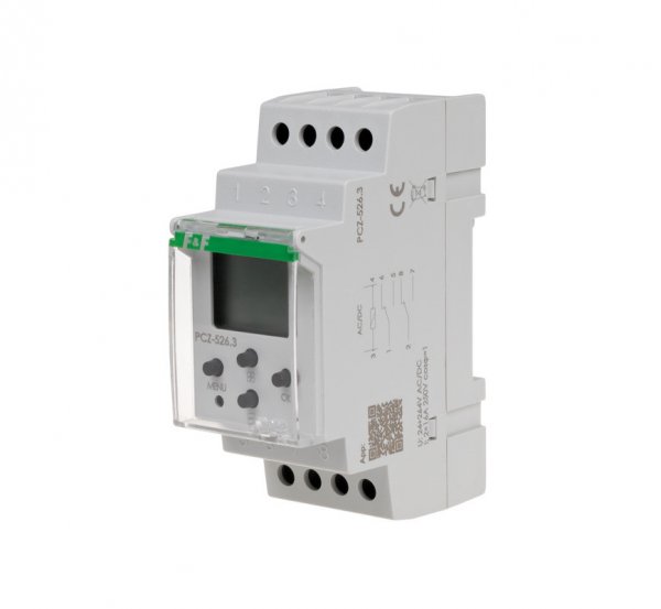 Реле часу з програмованою нічною перервою PCZ-526.3 24÷264В AC/DC 2×16A (РЧ-526) F&F