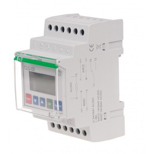 Лічильник часу роботи CLG-03 24÷264В AC/DC на рейку F&F