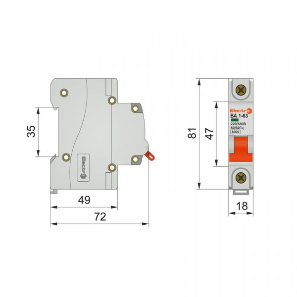 Автоматичний вимикач ВА 1-63 6кА 10A 1P C Electro