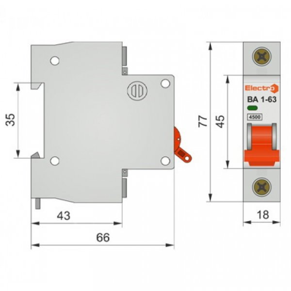 Автоматический выключатель ВА 1-63 4,5kA 3A 1P С Electro