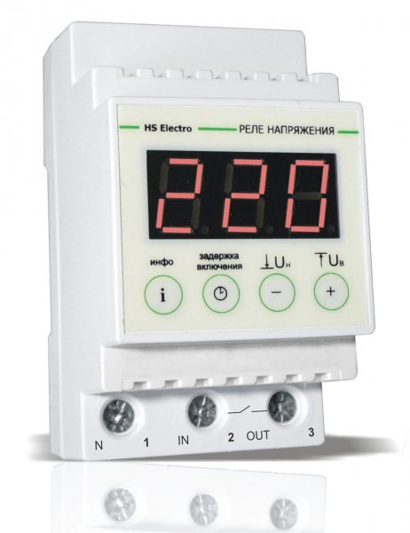 Захист від перенапруги УКН-25с, 25А, 5,5 кВт, hselectro