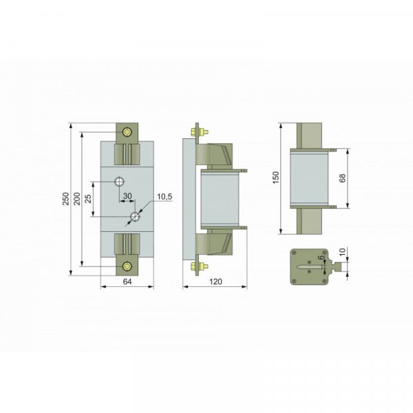 Плавка вставка запобіжника ППН-1-3, габарит 3, 500А, Electro