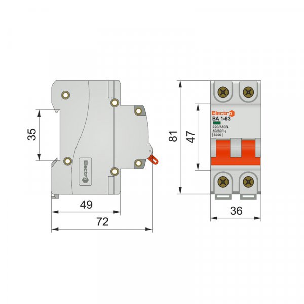 Автоматичний вимикач ВА 1-63 6кА 3A 2P C Electro