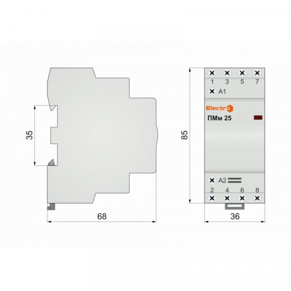 Пускатель модульный ПМм 4P 25A 3NO+1NC 400В Electro