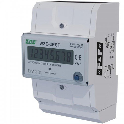 Лічильник електроенергії трифазний WZE-3RST 80A F&F