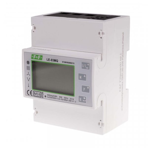 Лічильник електроенергії трифазний LЕ-03МQ з MODBUS RTU 100(5)А з аналізатором F&F