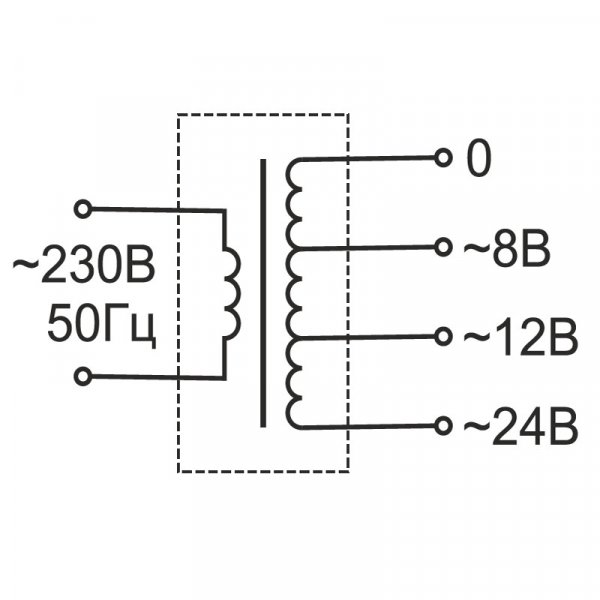 Понижуючий Трансформатор струму ТП-230В/8-12-24В 8Вт, Electro