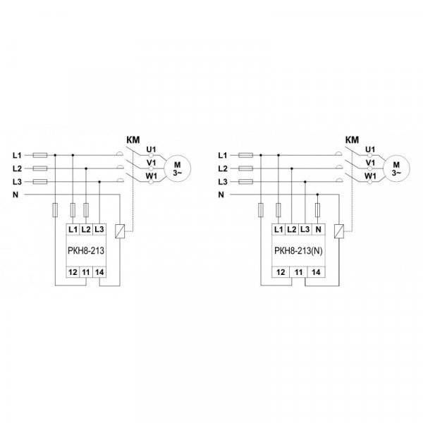 Реле контр. фаз, перекос, напряж. РКН8-213 (N), диапазон 2% -20%, время 0,1сек-10сек, 127В-265В, 10А, групп 2