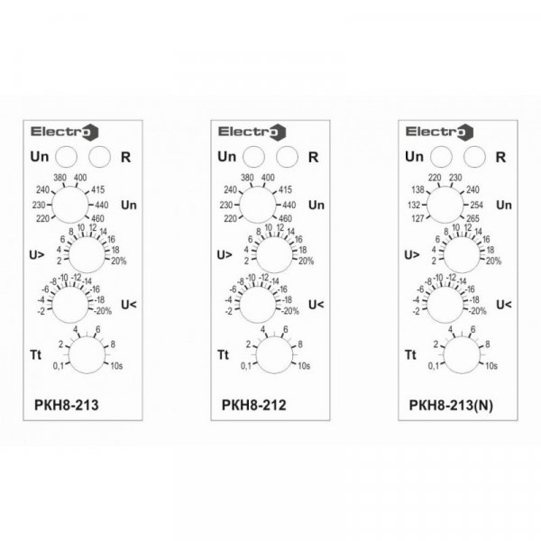 Реле контр. фаз, перекос, напряж. РКН8-213 (N), диапазон 2% -20%, время 0,1сек-10сек, 127В-265В, 10А, групп 2