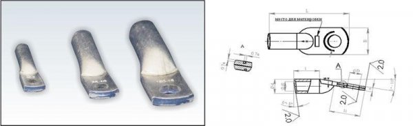 Наконечник кабельний алюмінієвий 10-A, ГОСТ-9581-80, ОЗКА