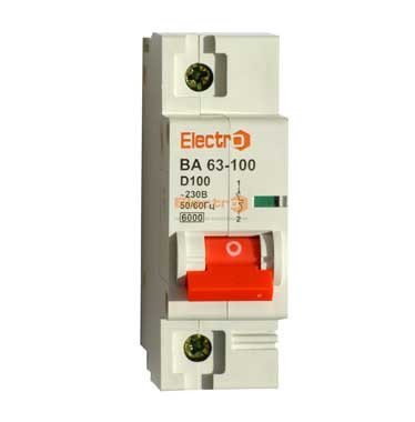 Автоматичний вимикач ВА 63-100 6kA 100A 1P D Electro