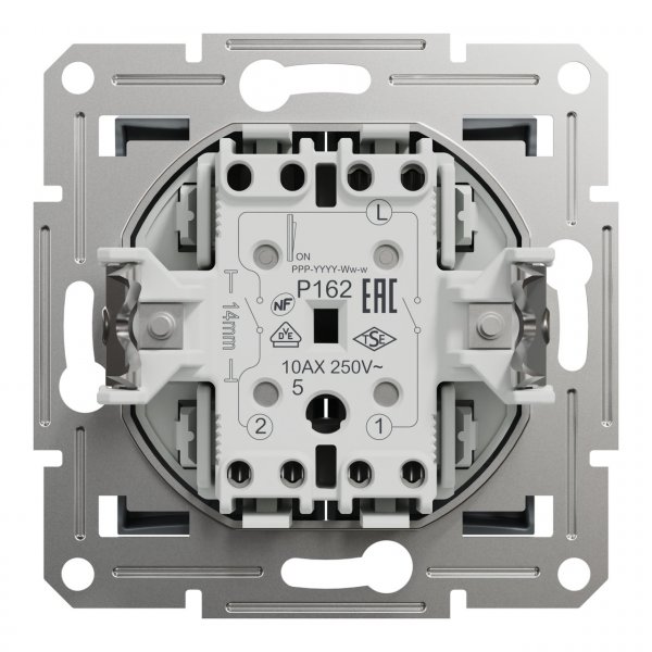 EPH0300162 Вимикач двоклавішний сталь Asfora Schneider Electric