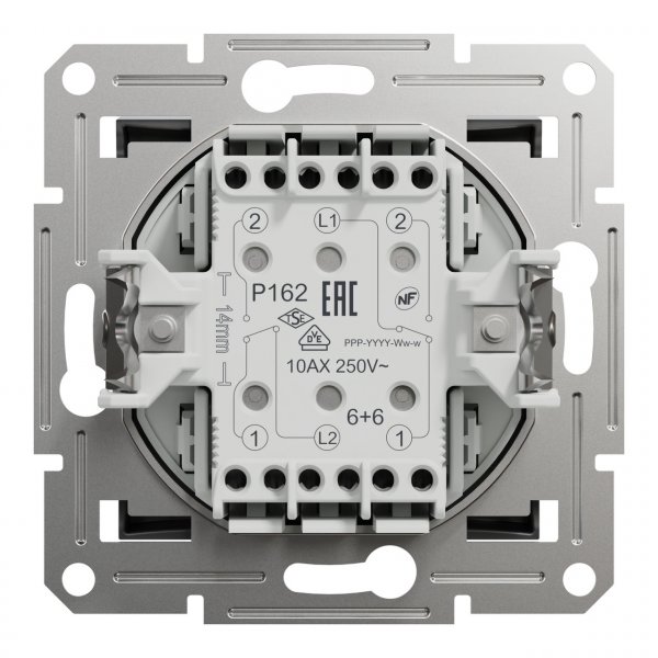 EPH0600171 Двухклавишный переключатель антрацит Asfora Schneider Electric