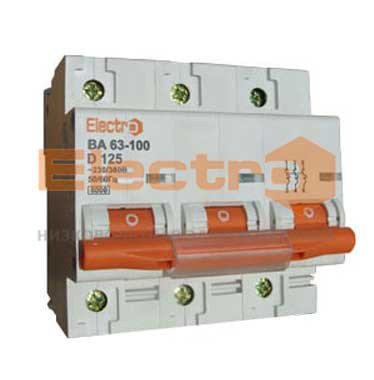Автоматичний вимикач ВА 63-100 6kA 100A 3P D Electro