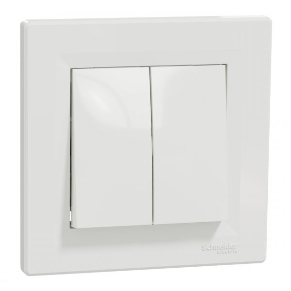 EPH1100121 Кнопковий вимикач двоклавішний білий Asfora Schneider Electric