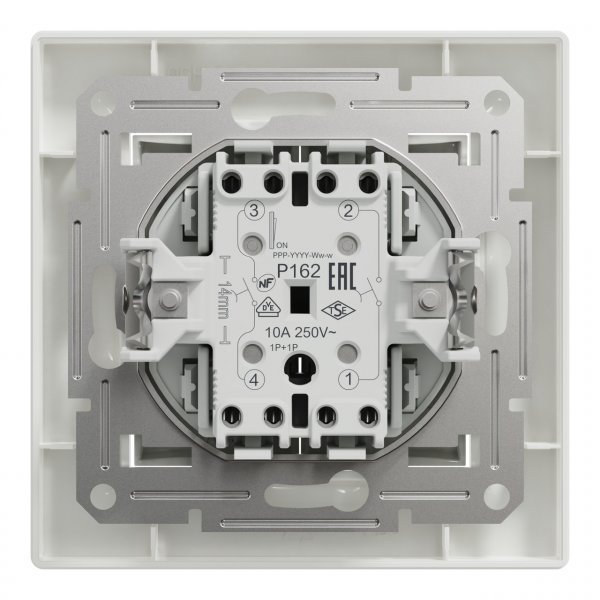 EPH1100121 Кнопковий вимикач двоклавішний білий Asfora Schneider Electric